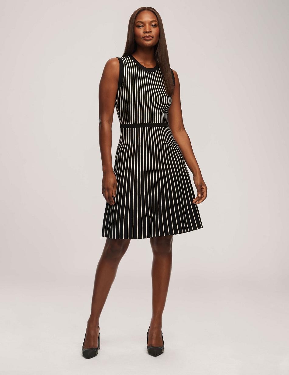 Peignoir Anne Klein Vertical Stripe Fit And Flare   | OLH-8278502